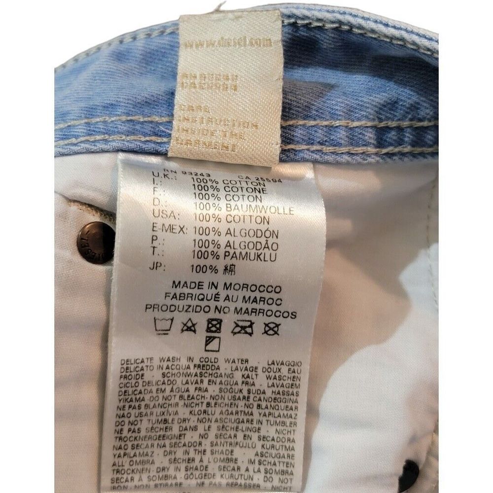 Men's Diesel Jeans Darron 32Wx30L Regular Slim Tapered Light Wash - Picture 10 of 14